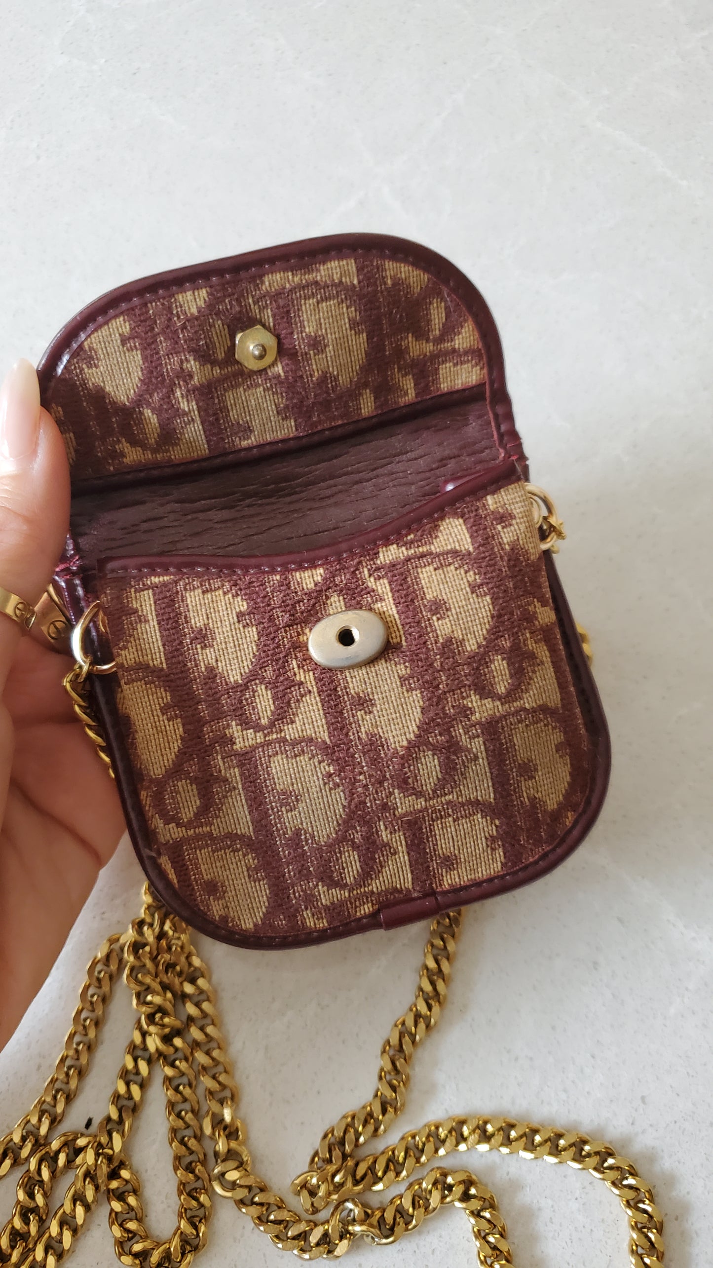 Authentic Vintage Dior Upcycle Versatile Mini Pouch on Chain