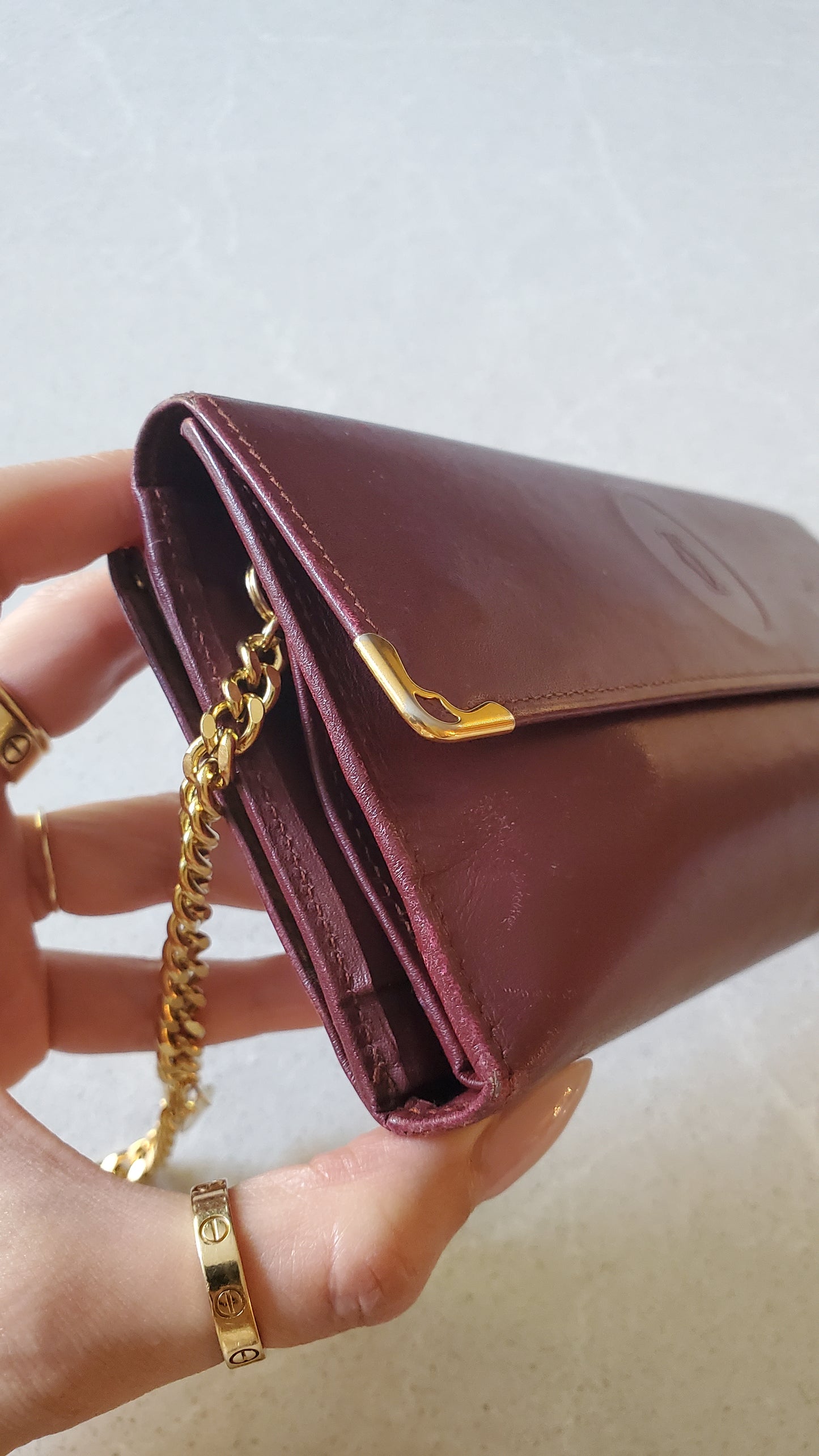 Authentic Vintage Cartier Upcycle Long Wallet on Chain