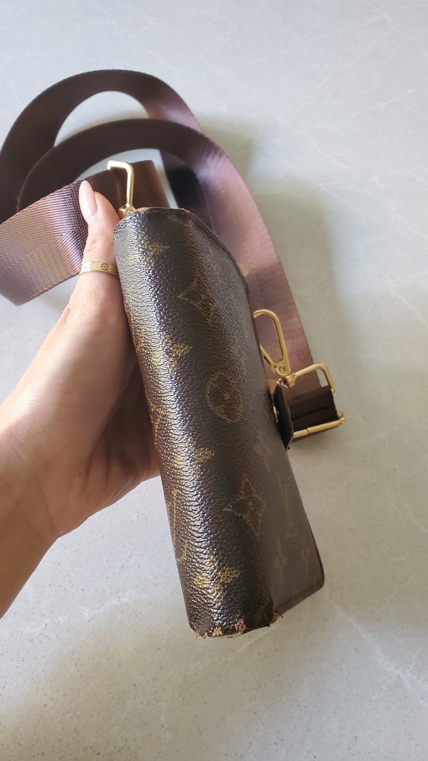 Authentic Vintage Louis Vuitton Upcycle Small Wallet on Strap