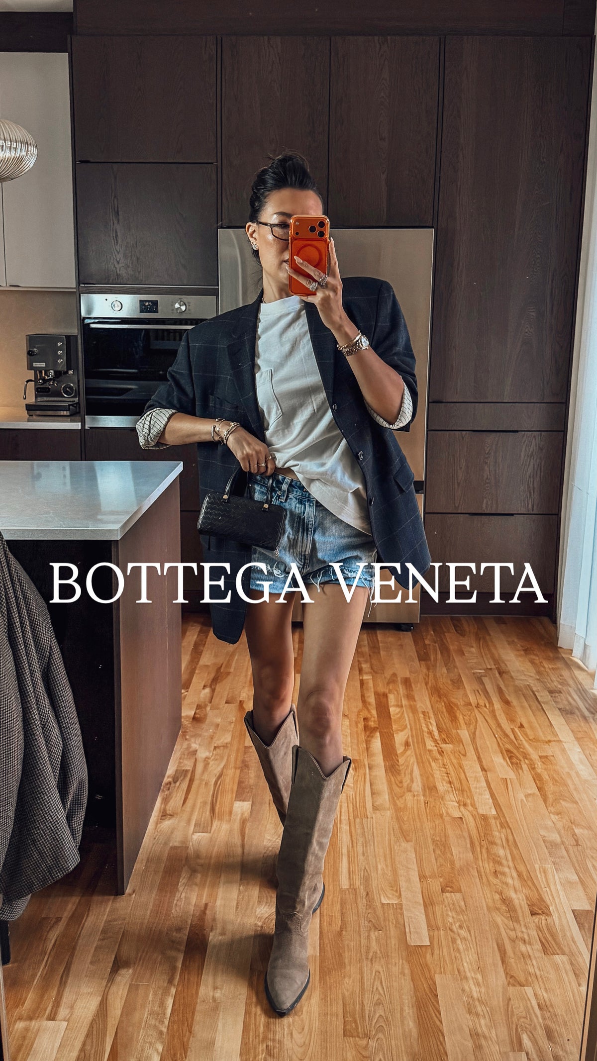 Authentic Bottega Veneta Upcycle Black Zip Wallet with Two Handles