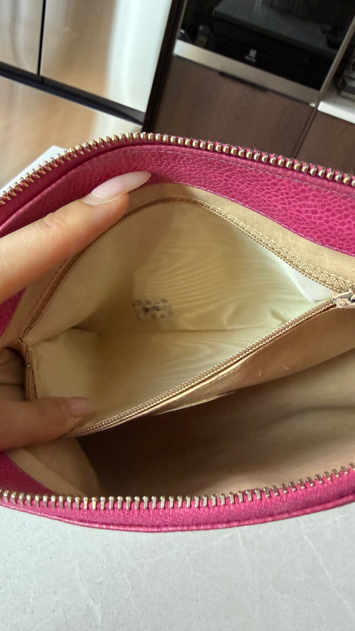 Authentic Chanel Upcycle Pink Caviar Purse with Shoulder Strap