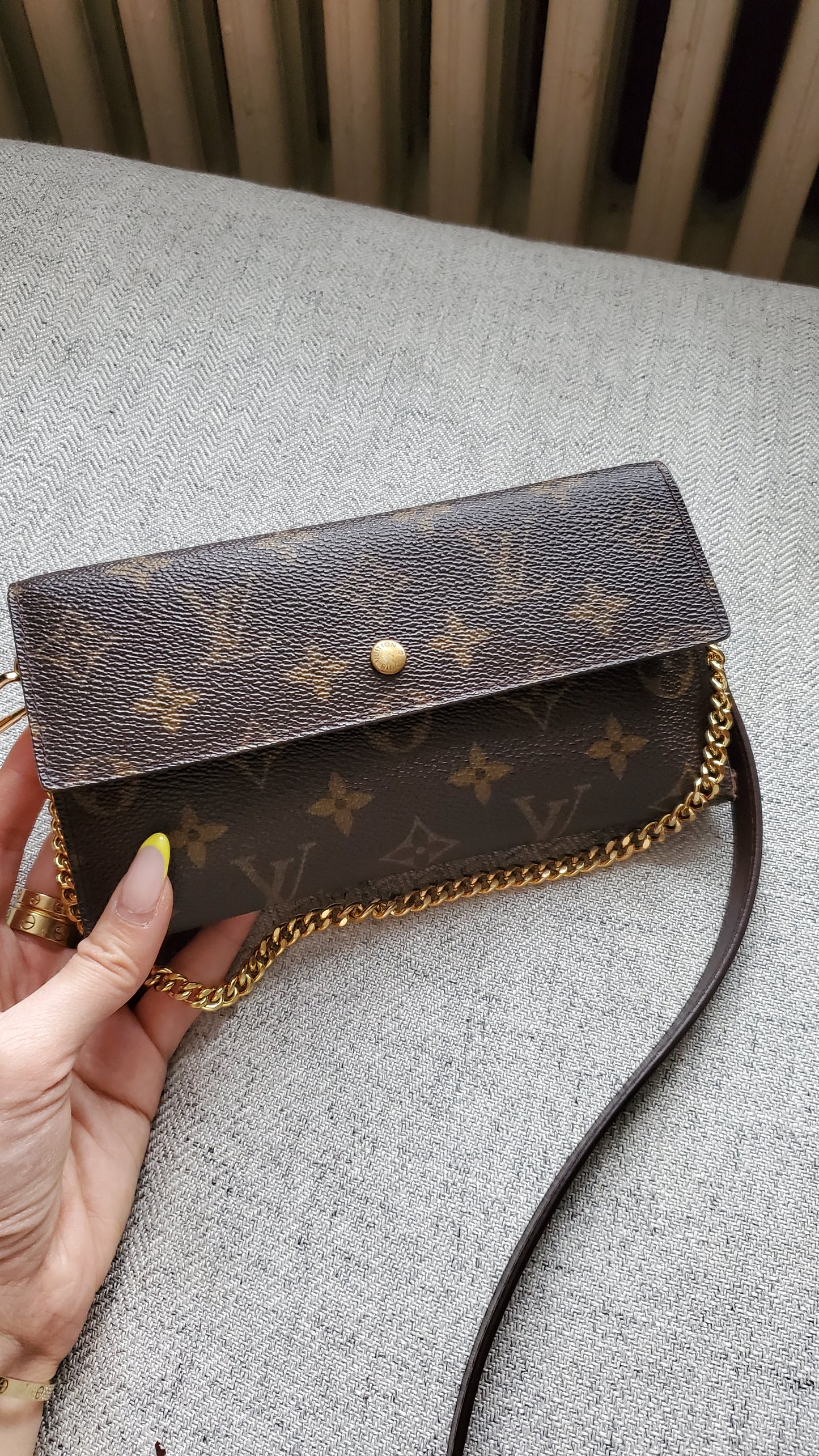 *Restock* Authentic Vintage Louis Vuitton Upcycle Long Wallet on Strap