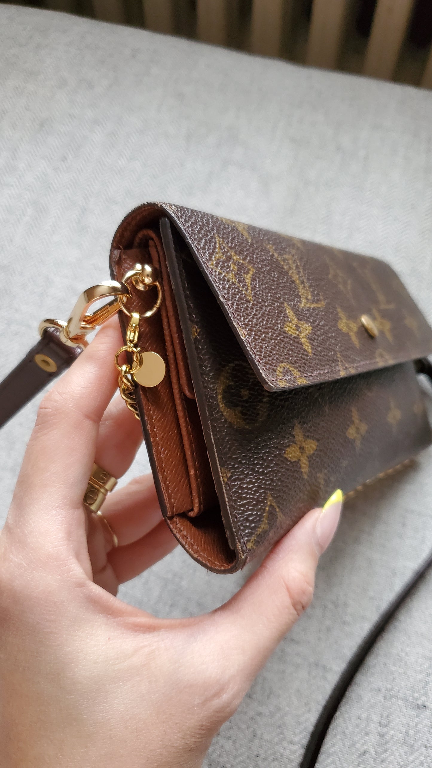 *Restock* Authentic Vintage Louis Vuitton Upcycle Long Wallet on Strap