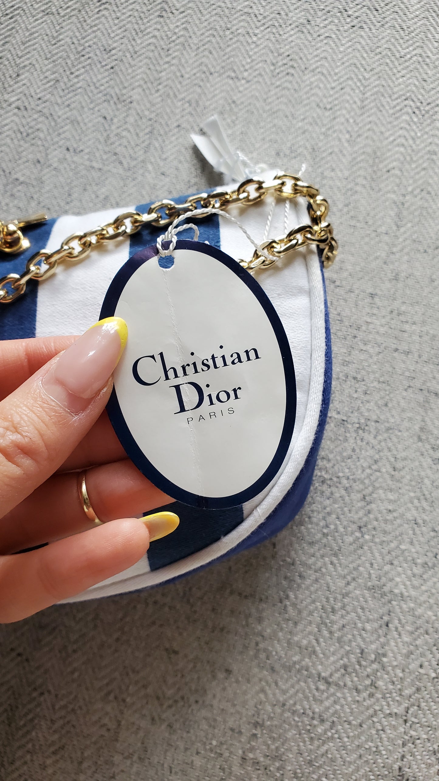 Limited Edition Authentic Dior Upcycle Vintage Beauty Pouch on Chains (with tag attached)