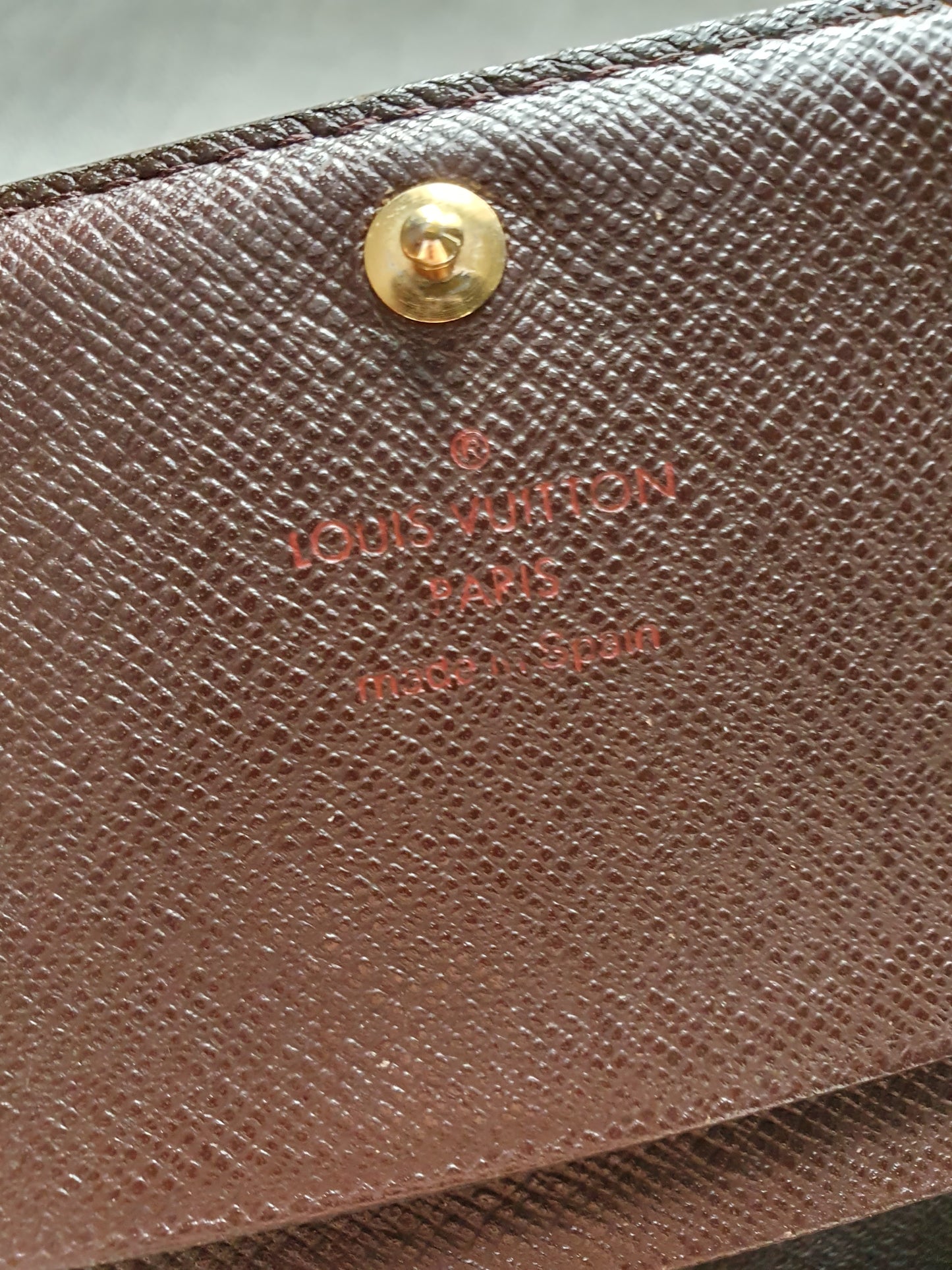 *New Drop* Authentic Vintage Louis Vuitton Brown Ebene Upcycle Small Wallet on Strap and Chain