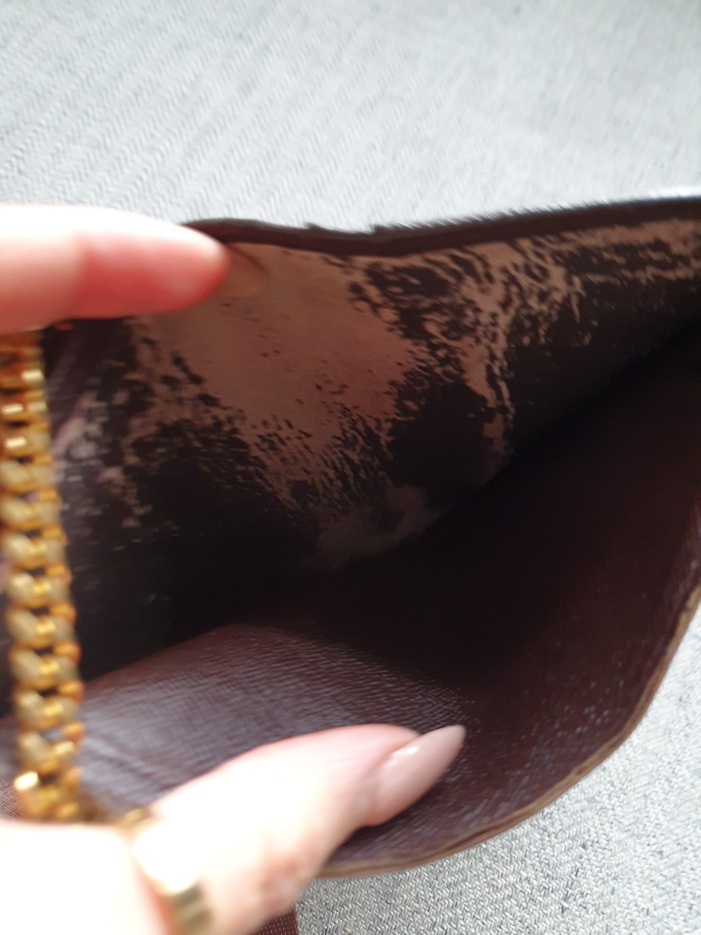 *New Drop* Authentic Vintage Louis Vuitton Brown Ebene Upcycle Small Wallet on Strap and Chain