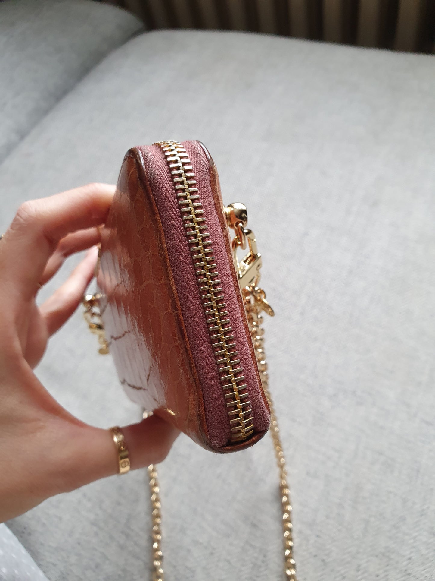 *New Drop* Authentic Miu Miu Upcycle Long Nude Leather Wallet on Chains