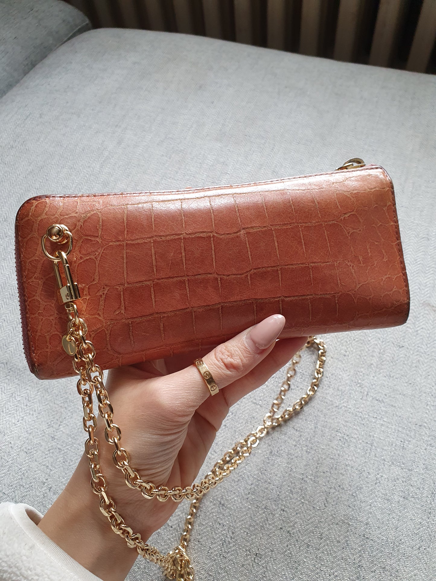 *New Drop* Authentic Miu Miu Upcycle Long Nude Leather Wallet on Chains