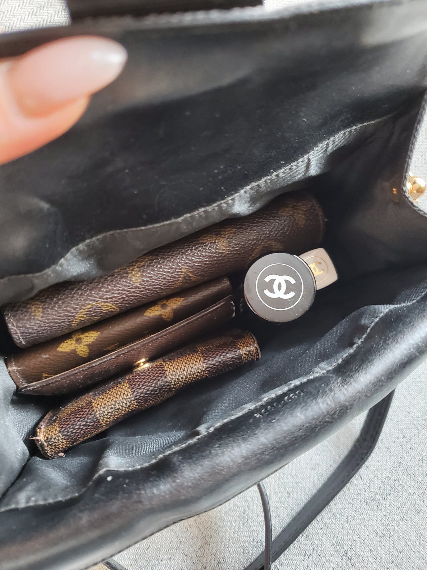 Authentic Gucci Upcycle Black Monogram Purse with Strap