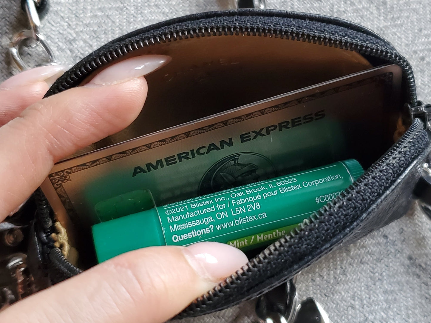 Authentic Vintage Chanel Upcycle Versatile Black Caviar Mini Pouch on Chain