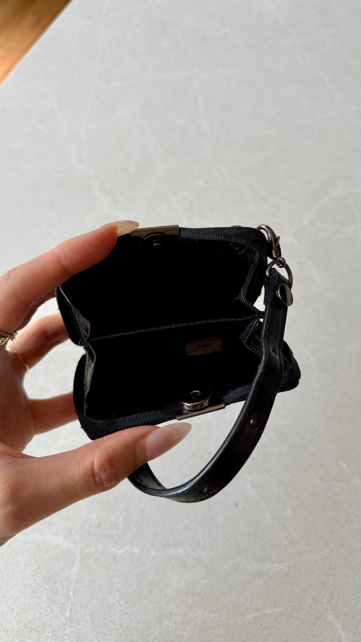 Authentic Chanel Black Patent Key Holder Charm with Chain