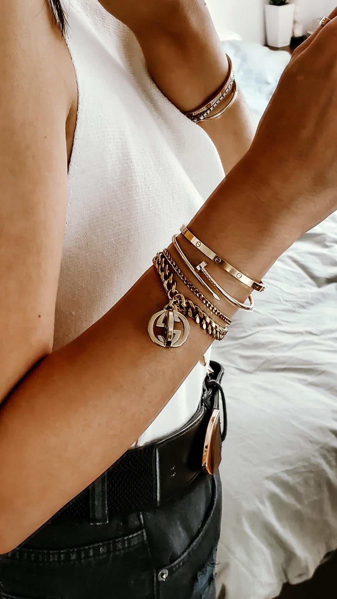 Authentic Gucci Upcycle Ball Gold Bracelet