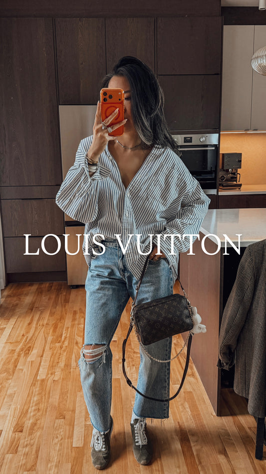 Authentic Vintage Louis Vuitton Upcycle Purse with Straps & Chain