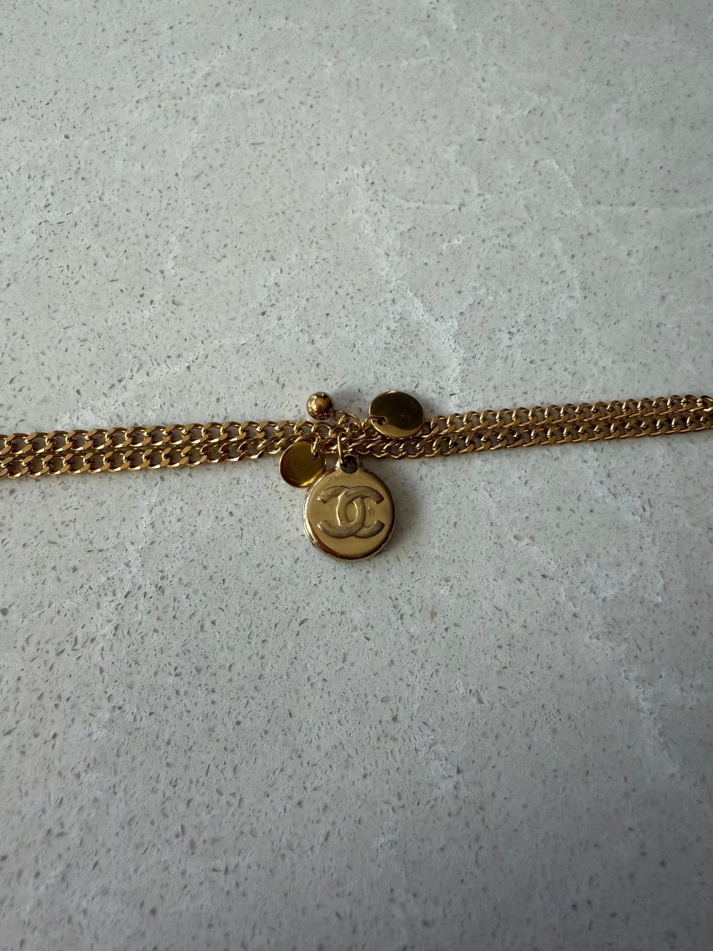 Authentic Vintage Chanel (2) Upcycle Gold Chain Bracelet