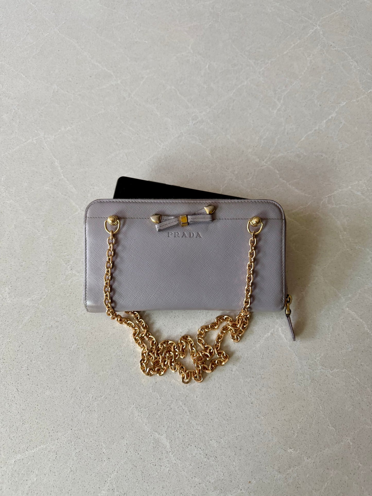 Authentic Prada Upcycle Zip Wallet with Chains
