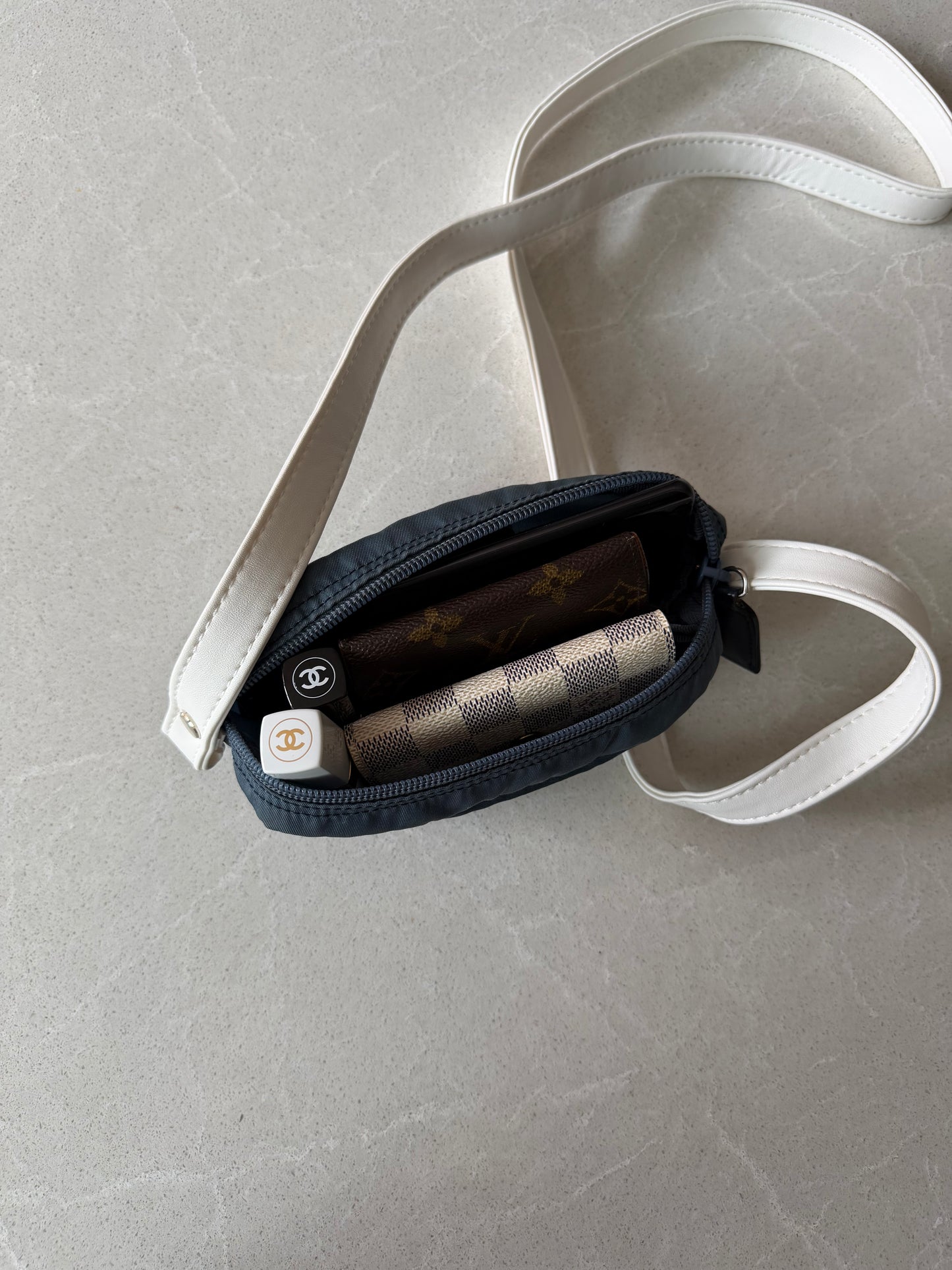 Authentic Prada Upcycle Blue Pouch with Strap
