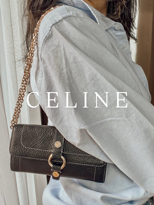 Authentic Celine Upcycle Wallet with Versatile Chain