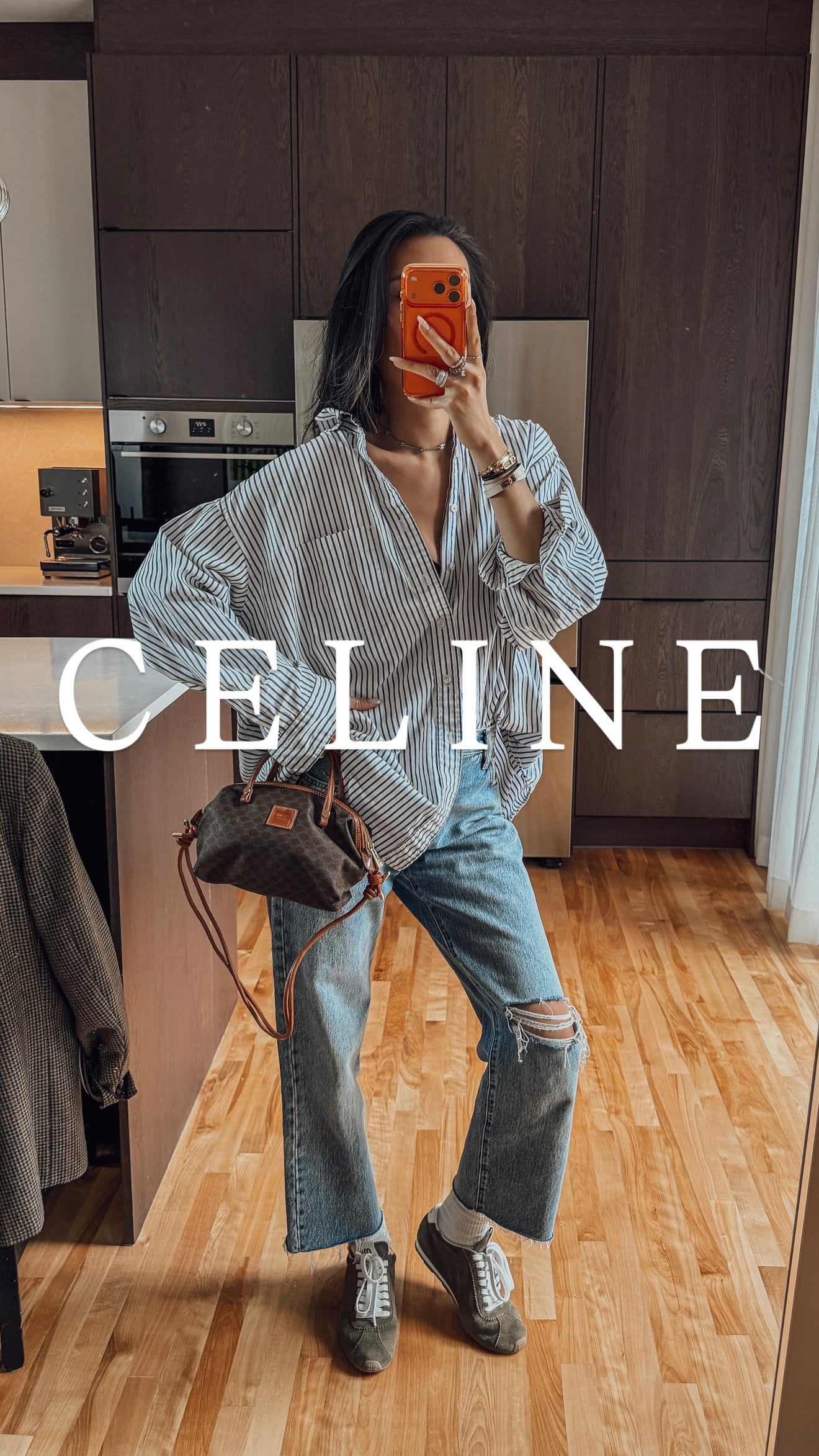 Authentic Vintage Celine Upcycle Brown Purse with Straps