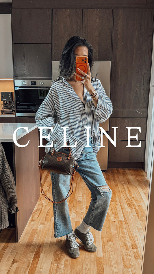 Authentic Vintage Celine Upcycle Brown Purse with Straps