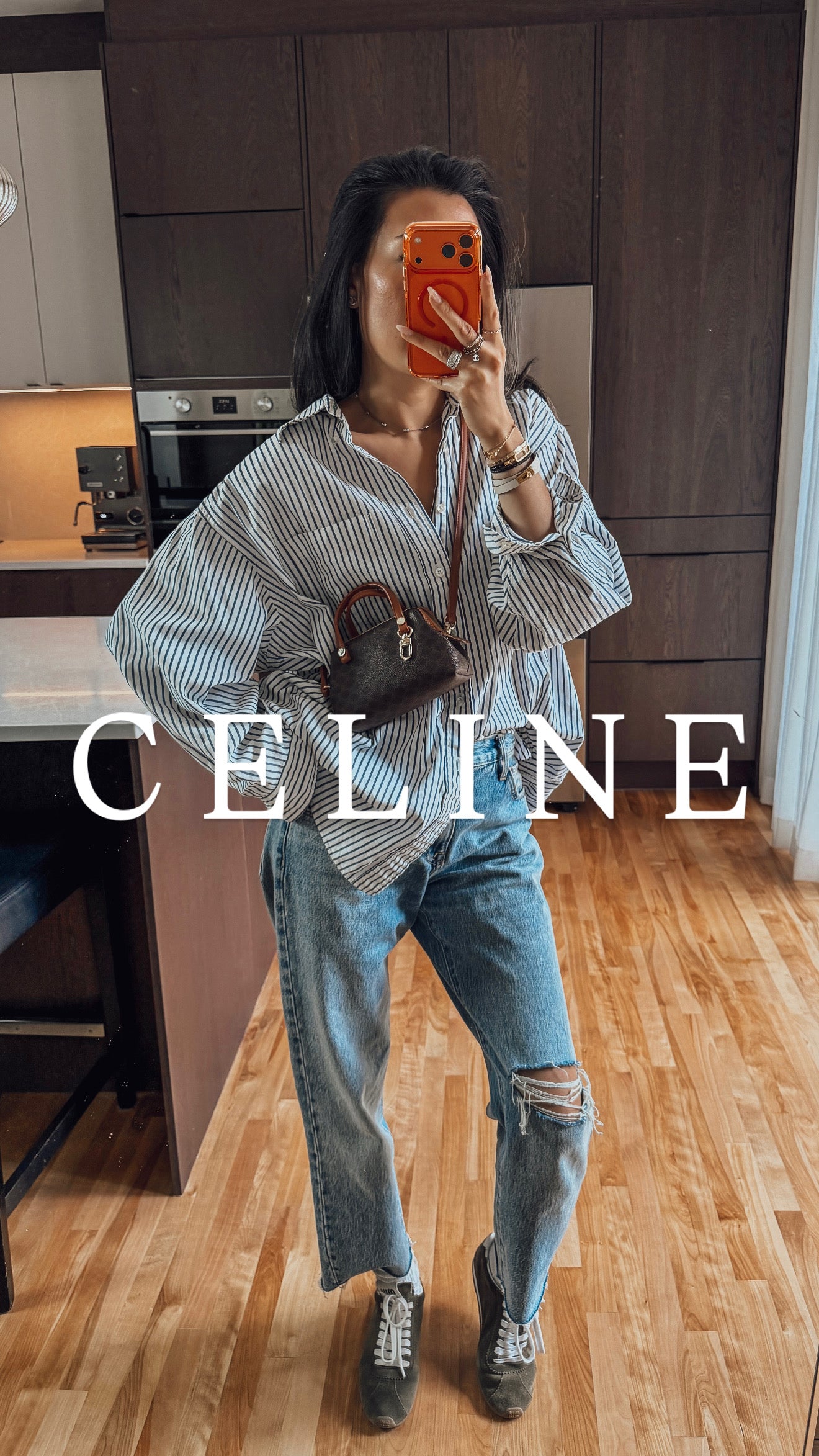 Authentic Vintage Celine Upcycle Small Brown Purse with Straps