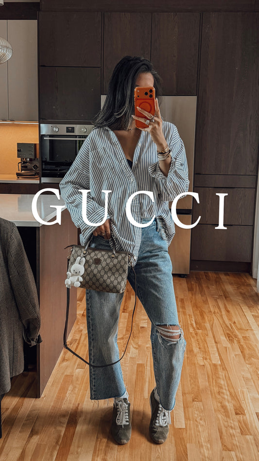 Authentic Vintage Gucci Upcycle Brown Purse with Straps