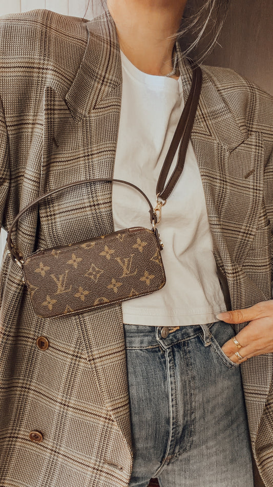 *Rare* Authentic Louis Vuitton Upcycle Monogram Pouch with Straps
