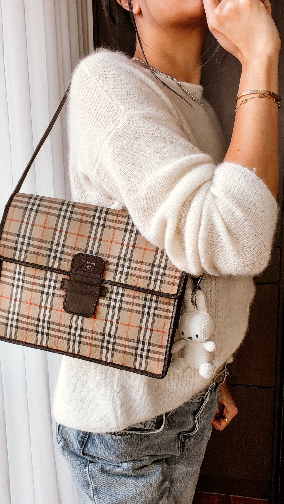 Authentic Burberry Upcycle Shoulder Purse with Strap