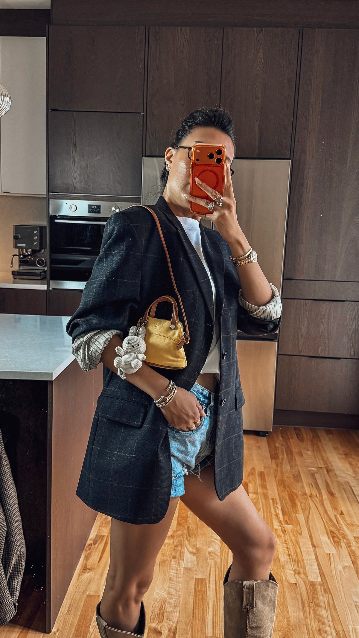 Authentic Hermès Upcycle Canvas Small Yellow Pochette with Straps