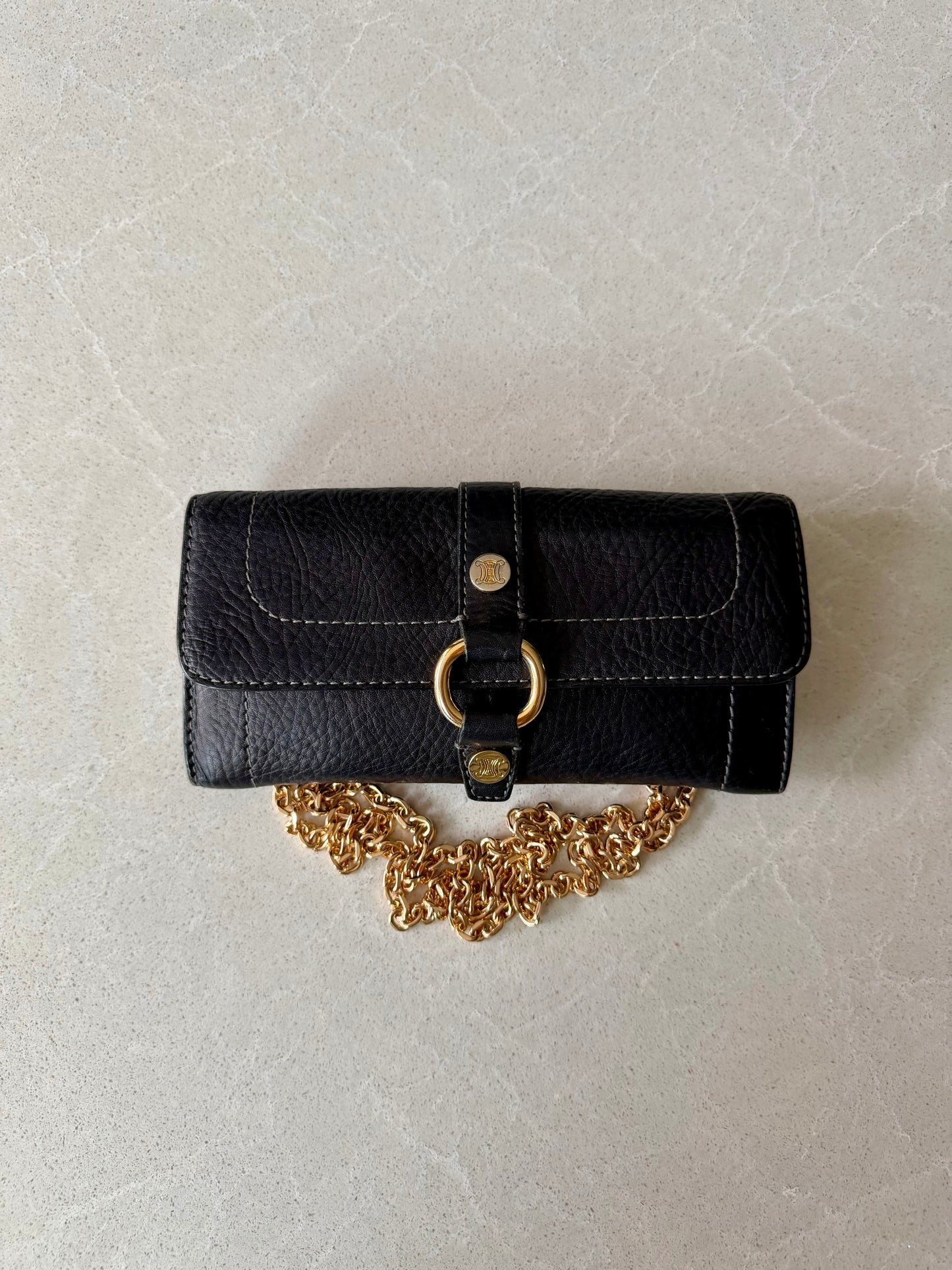 Authentic Celine Upcycle Wallet with Versatile Chain