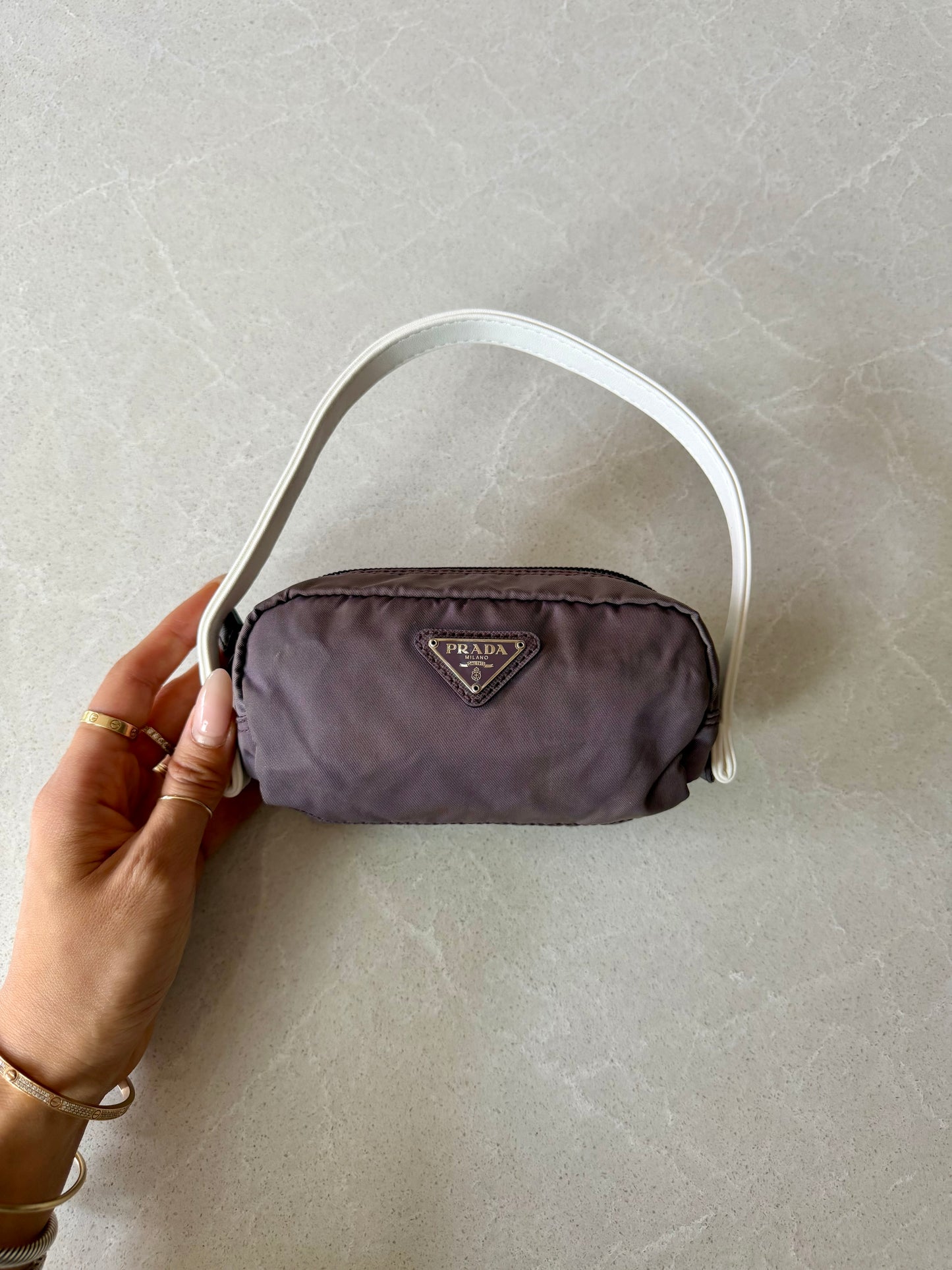 Authentic Prada Upcycle Purple Pouch with Strap