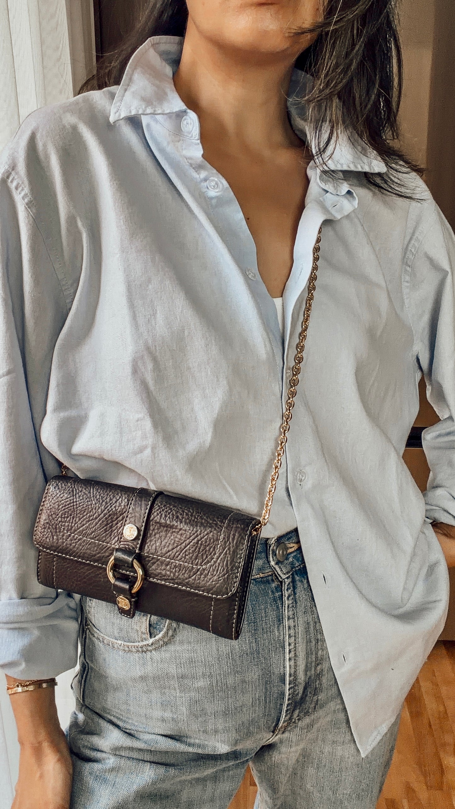 Authentic Celine Upcycle Wallet with Versatile Chain