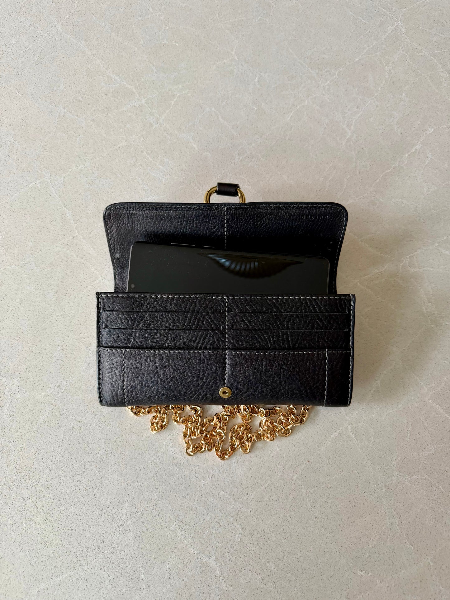 Authentic Celine Upcycle Wallet with Versatile Chain