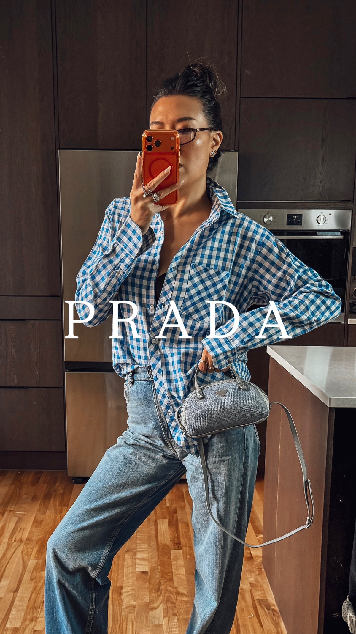 Authentic Prada Upcycle Blue Pouch with Straps