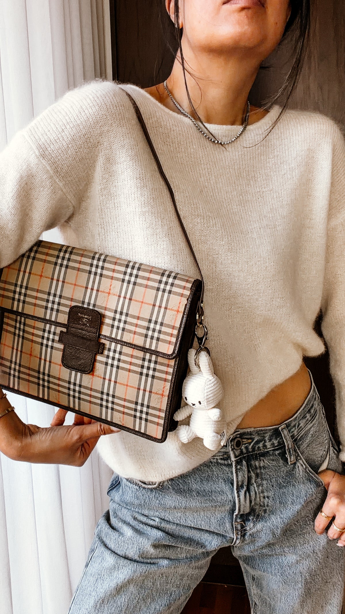 Authentic Burberry Upcycle Shoulder Purse with Strap