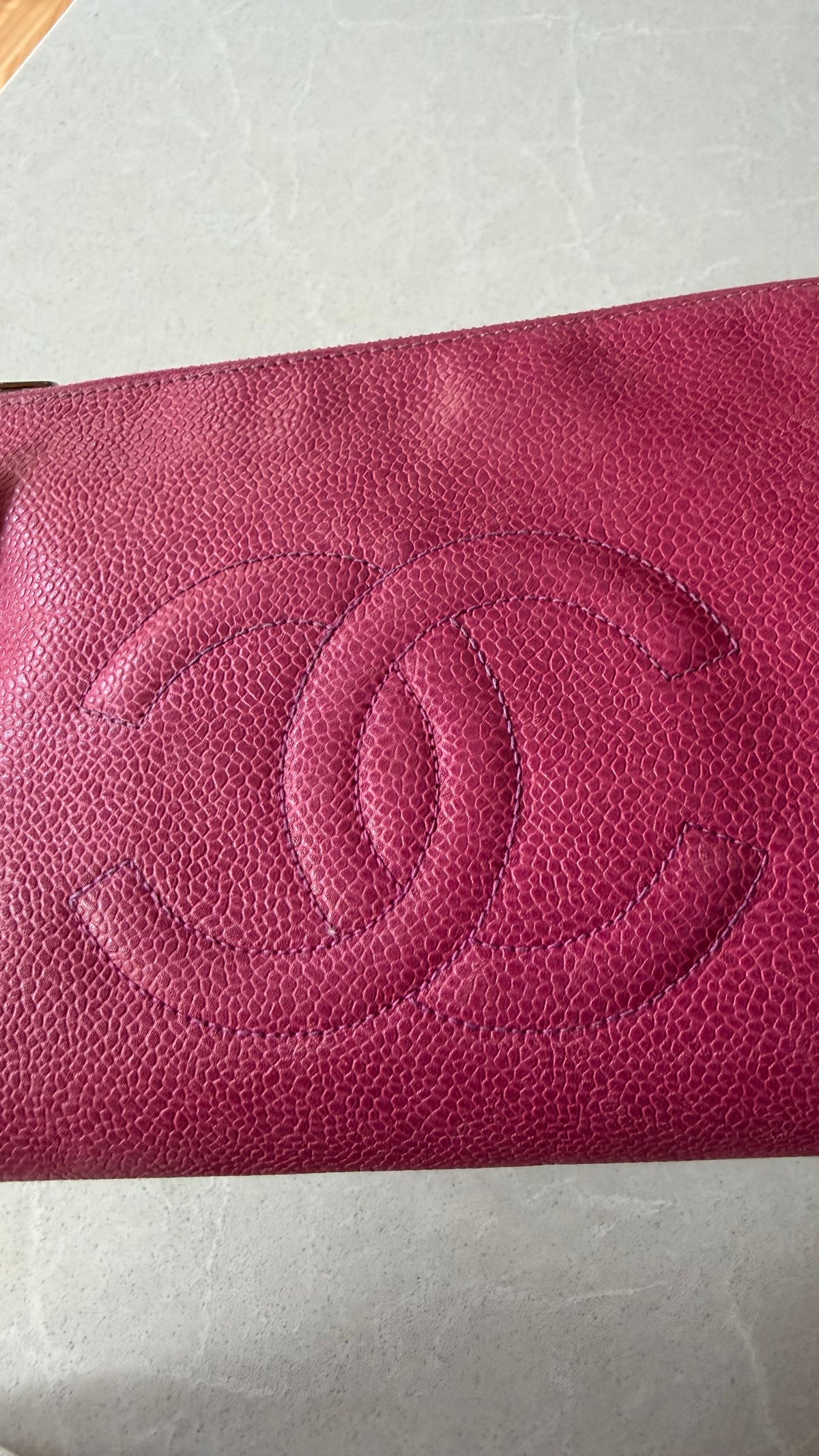 Authentic Chanel Upcycle Pink Caviar Purse with Shoulder Strap