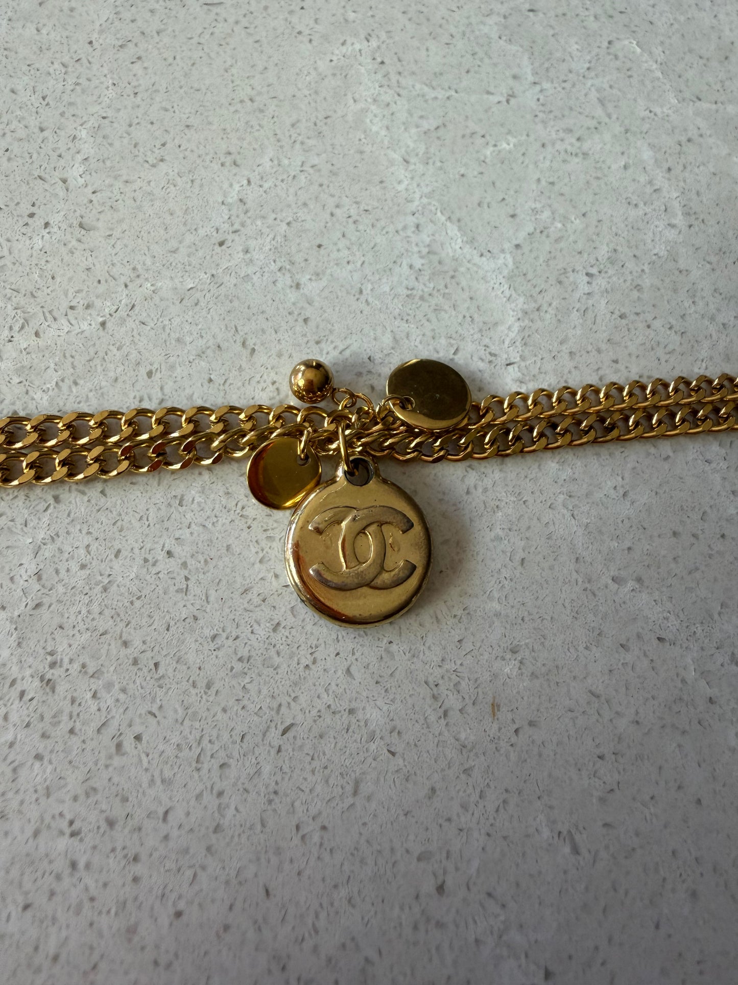 Authentic Vintage Chanel (2) Upcycle Gold Chain Bracelet