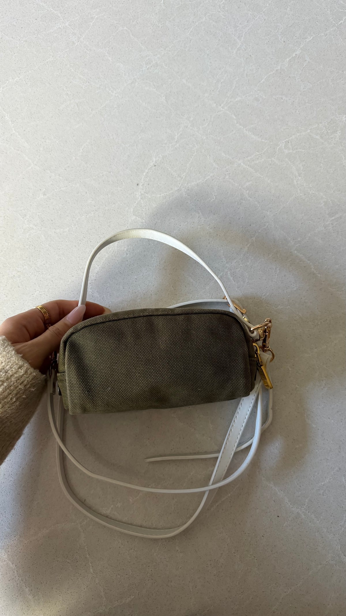 Authentic Prada Upcycle Versatile Small Green Pouch with Straps & Chain