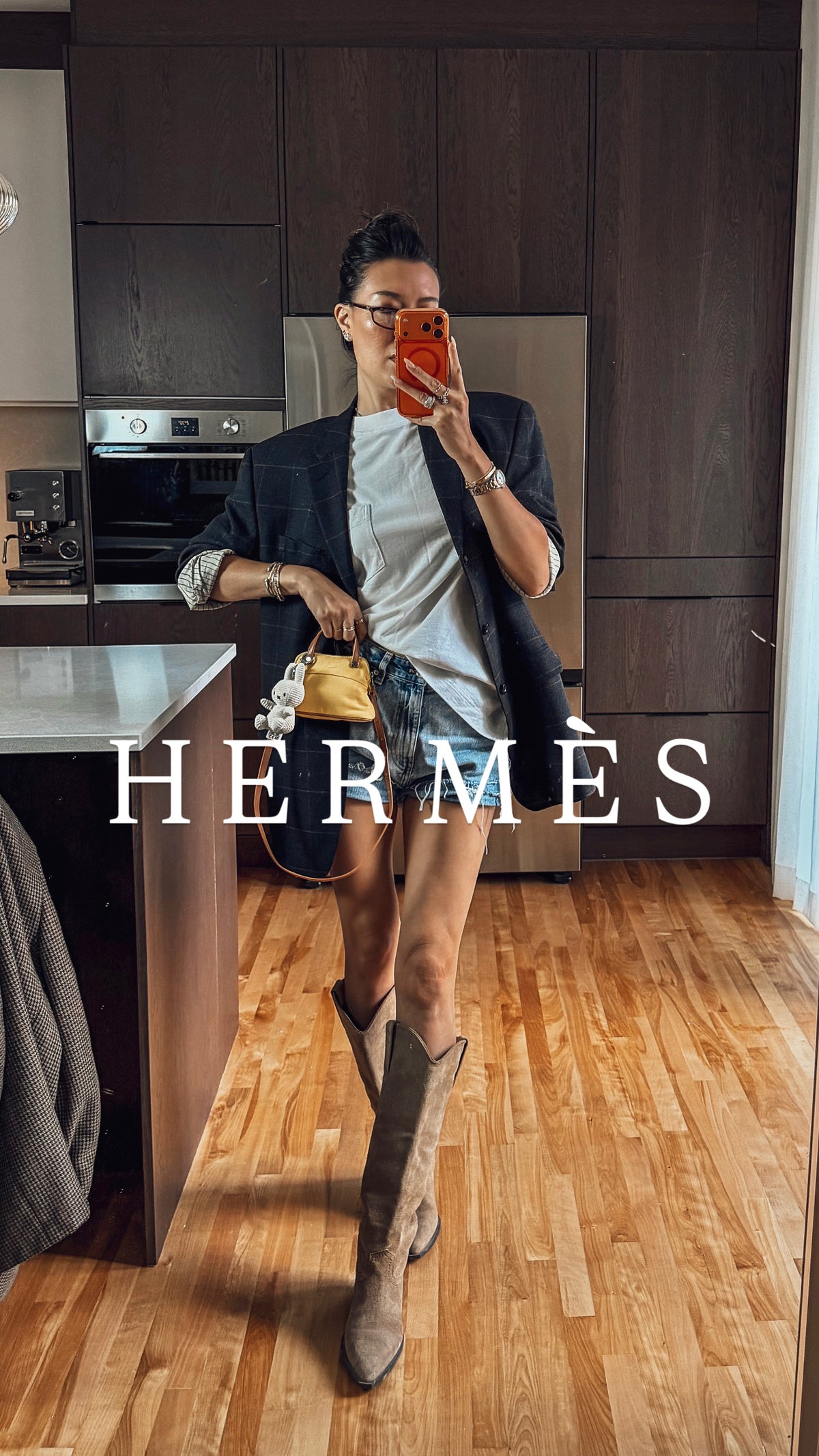 Authentic Hermès Upcycle Canvas Small Yellow Pochette with Straps