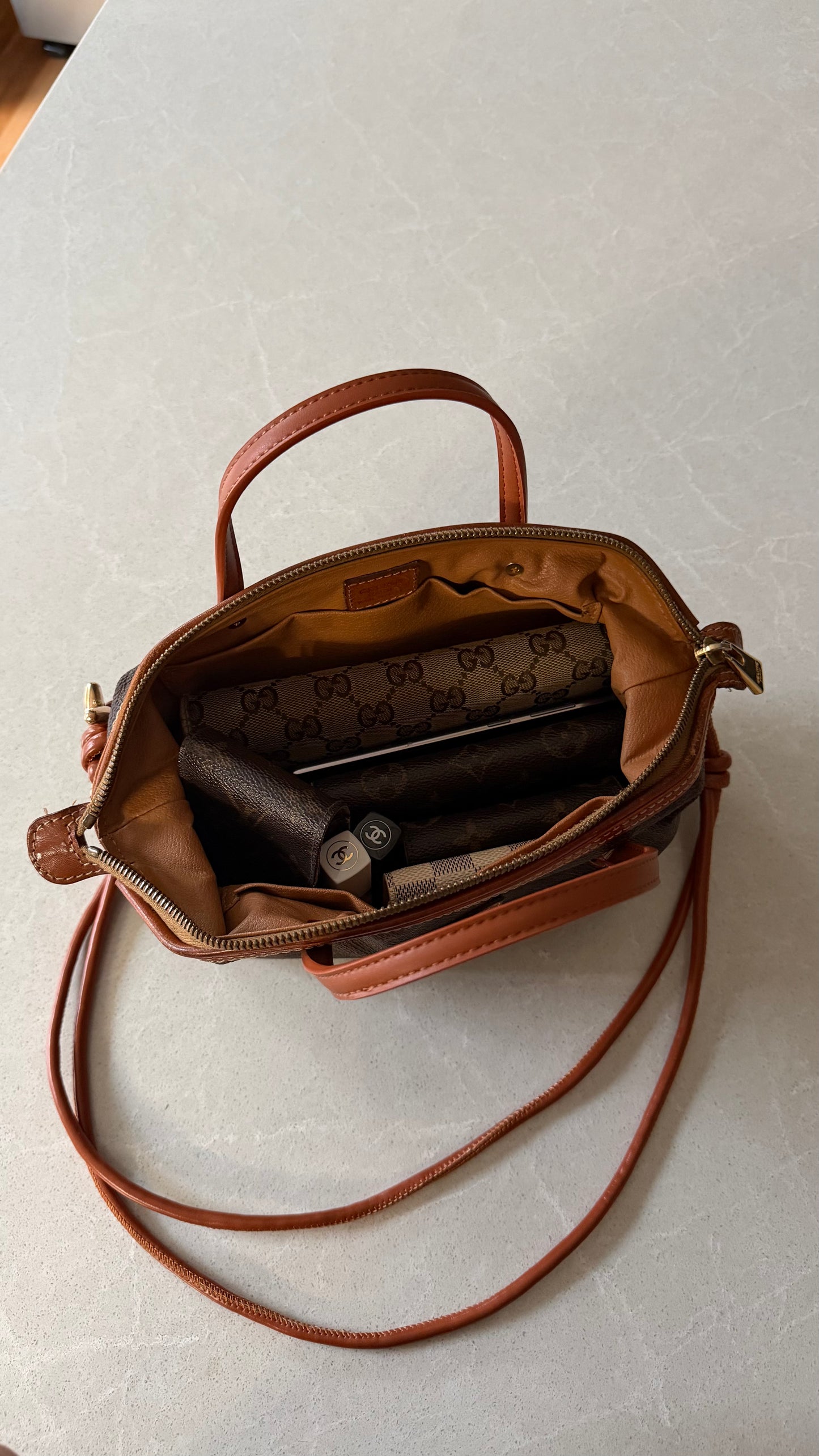 Authentic Vintage Celine Upcycle Brown Purse with Straps