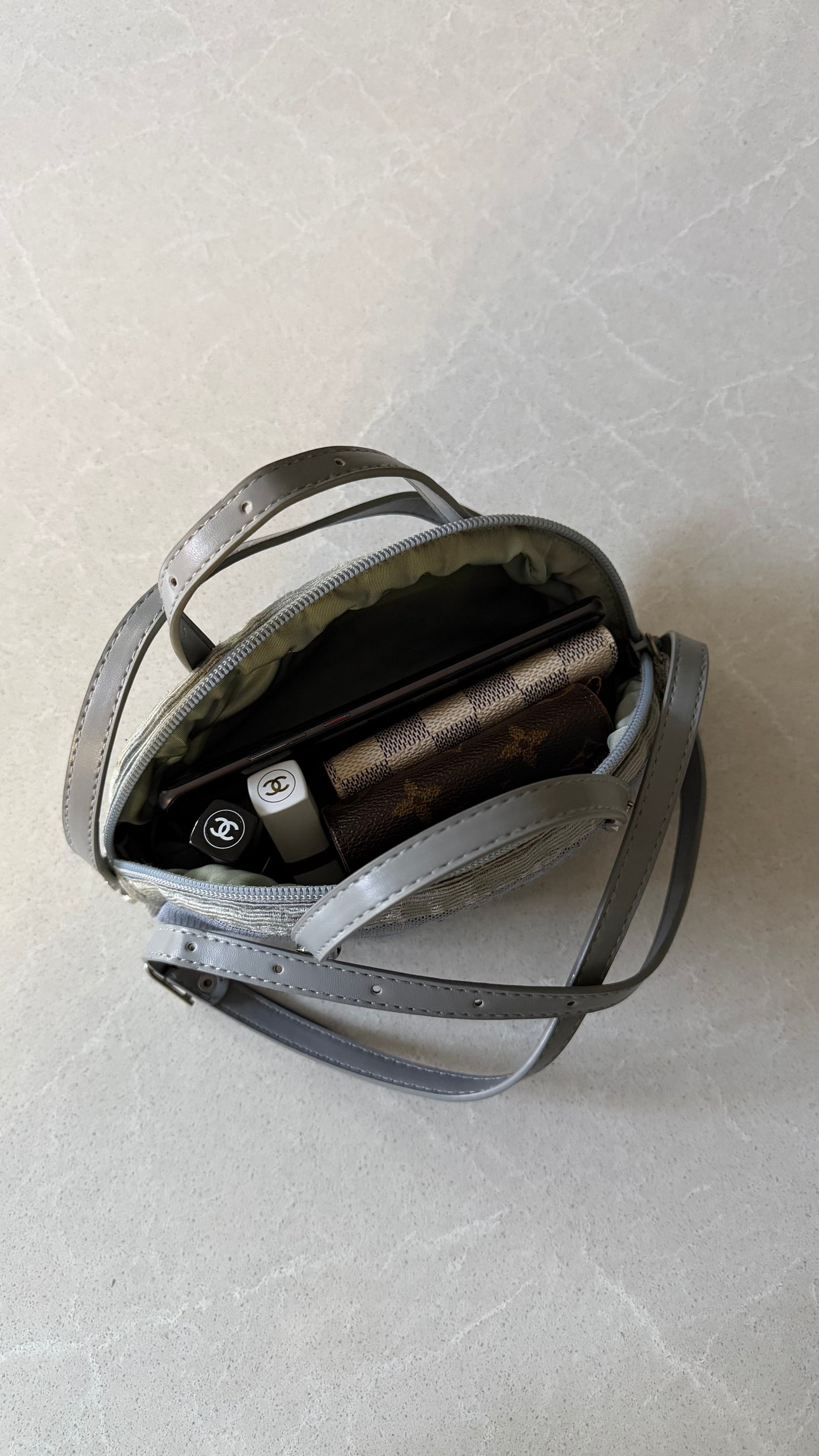 Authentic Prada Upcycle Blue Pouch with Straps