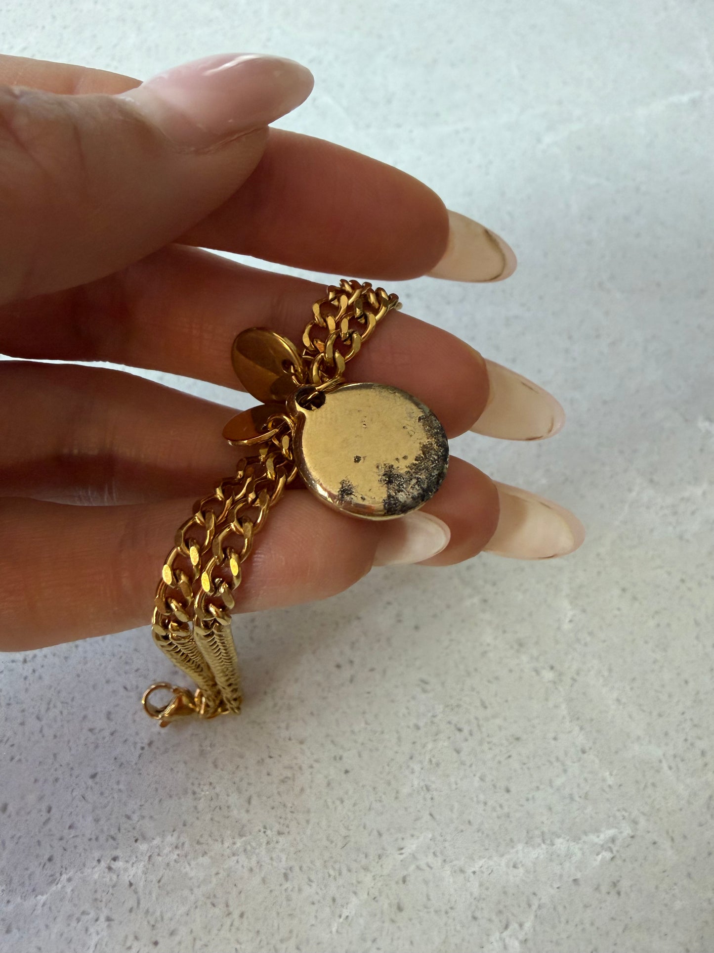Authentic Vintage Chanel (2) Upcycle Gold Chain Bracelet