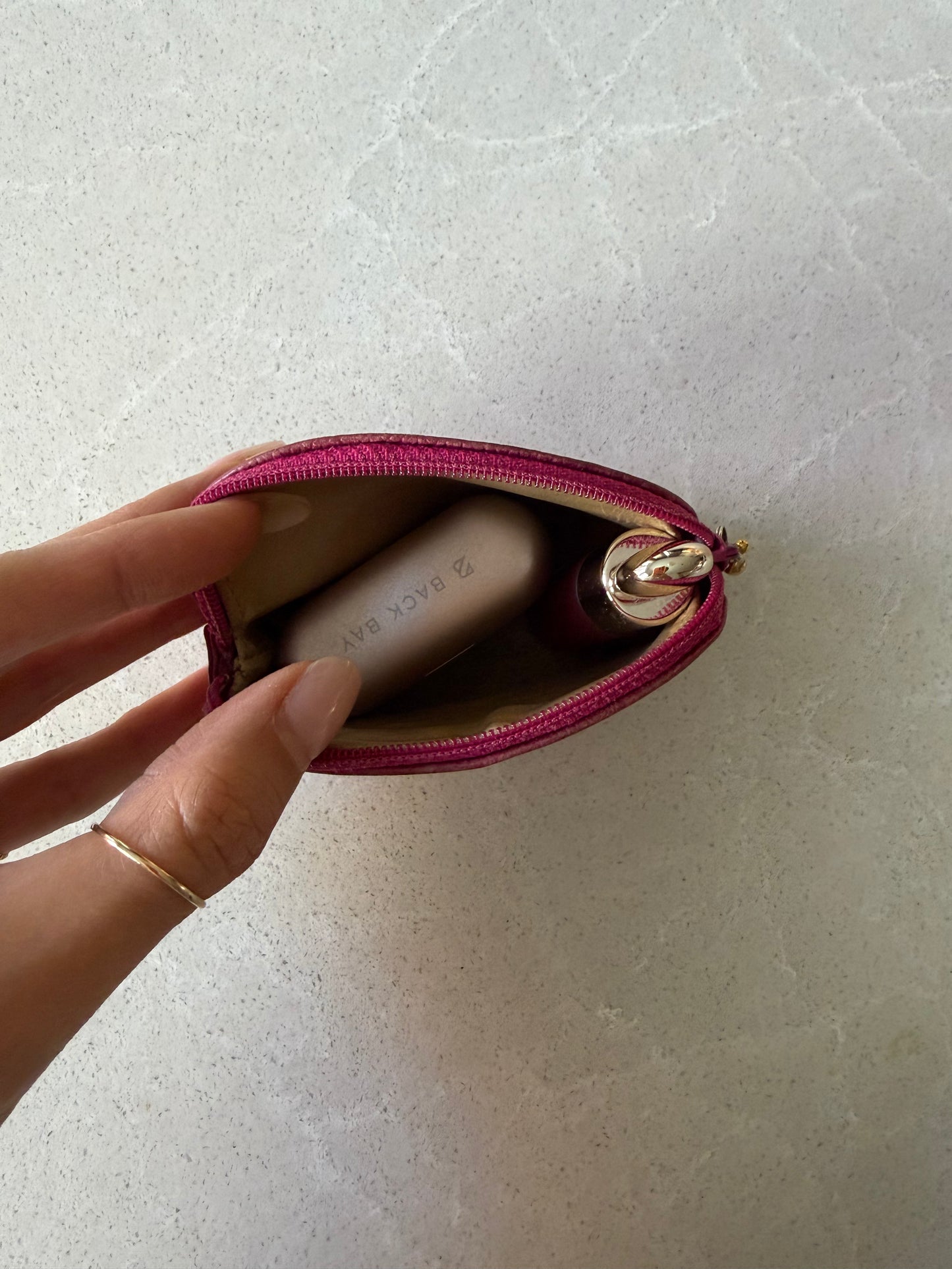Authentic Chanel Fuchsia Caviar Leather Mini Pouch