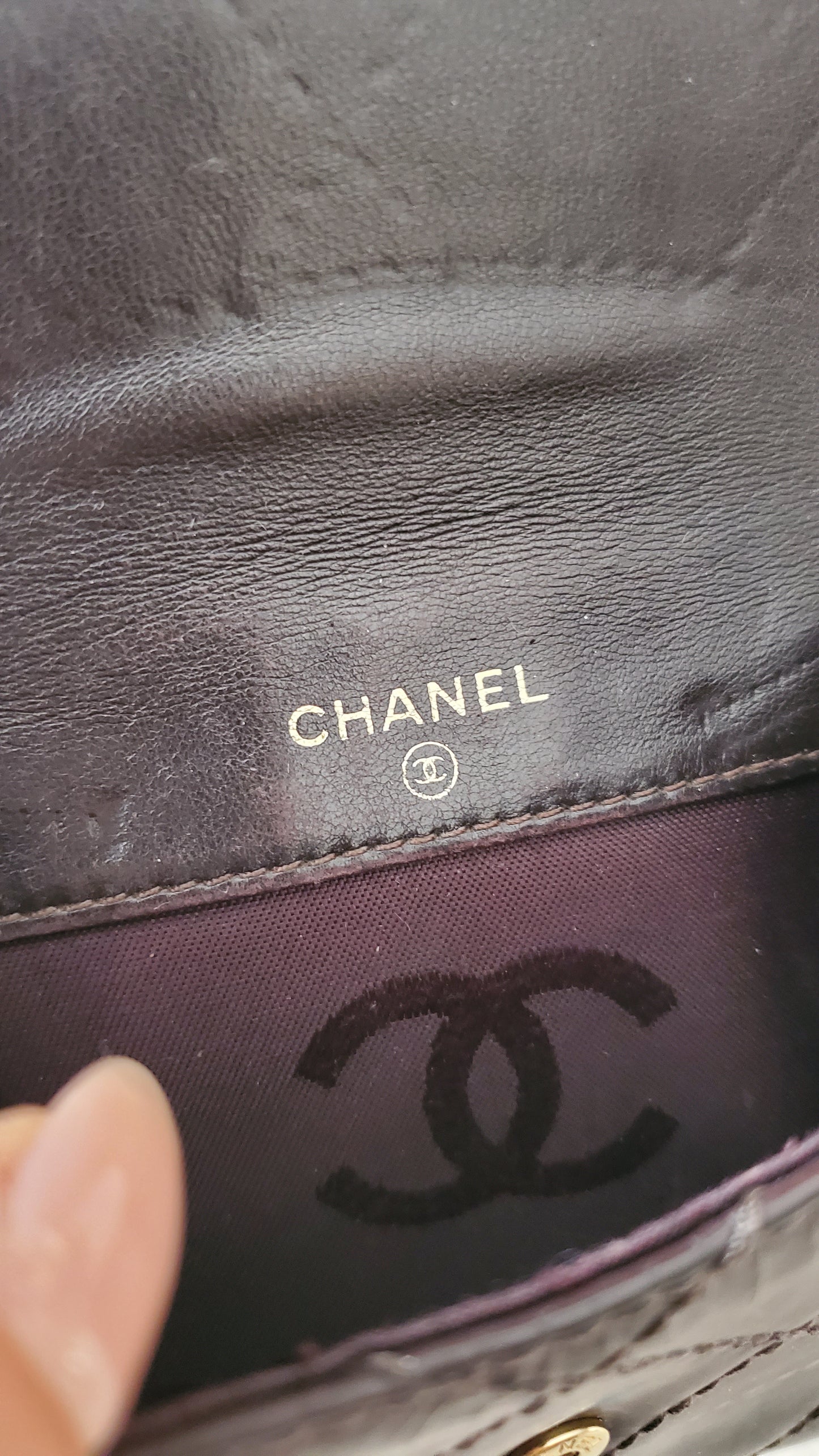 Authentic Vintage Chanel Upcycle (Brown) Small Shoulder Wallet with Strap