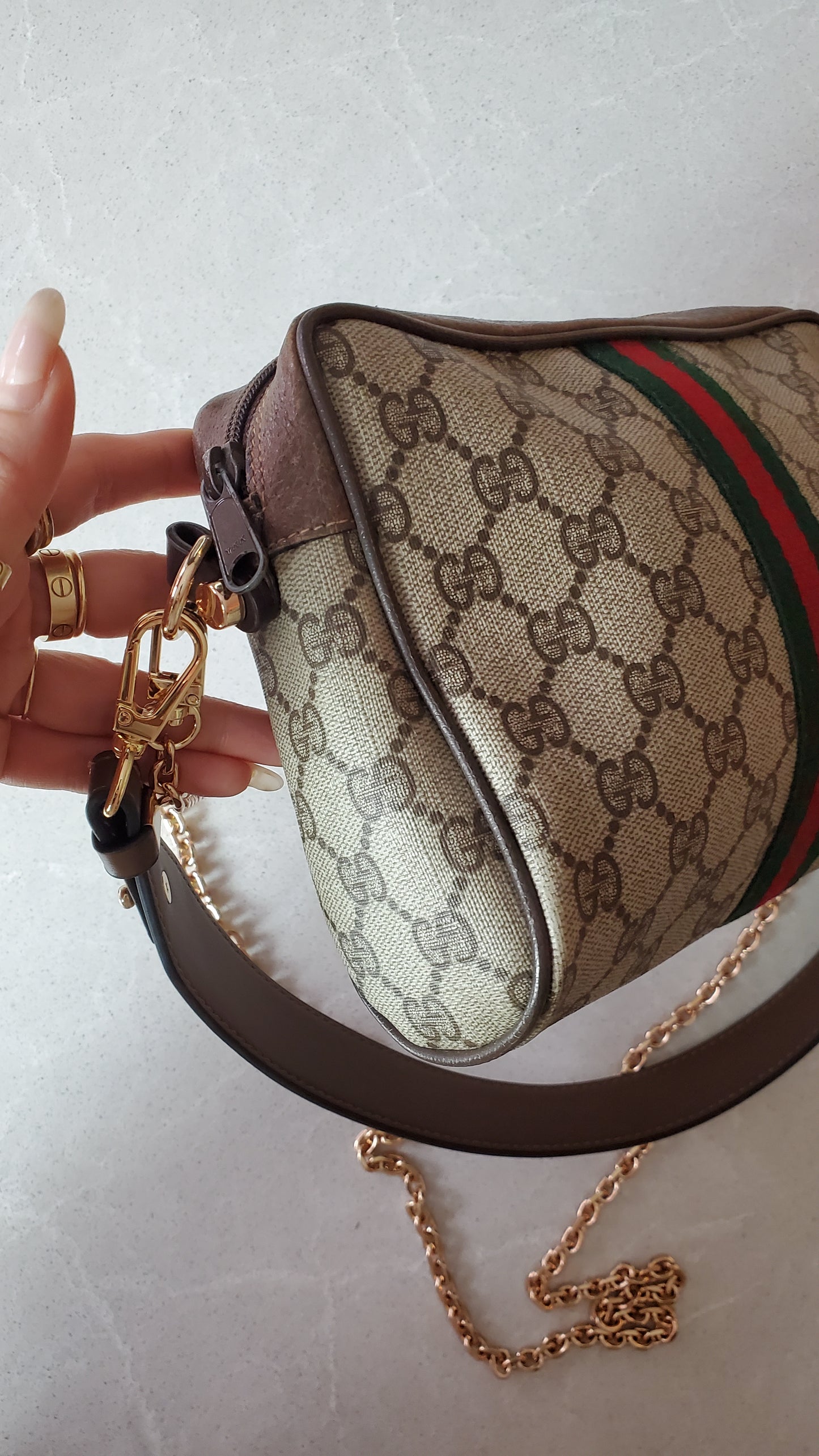 Authentic Vintage Gucci Upcycle Purse with Chain & Strap