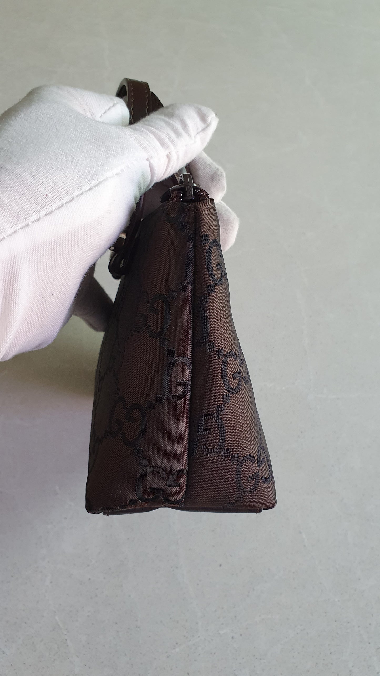 Authentic Gucci Upcycle Brown Purse with Two Handles