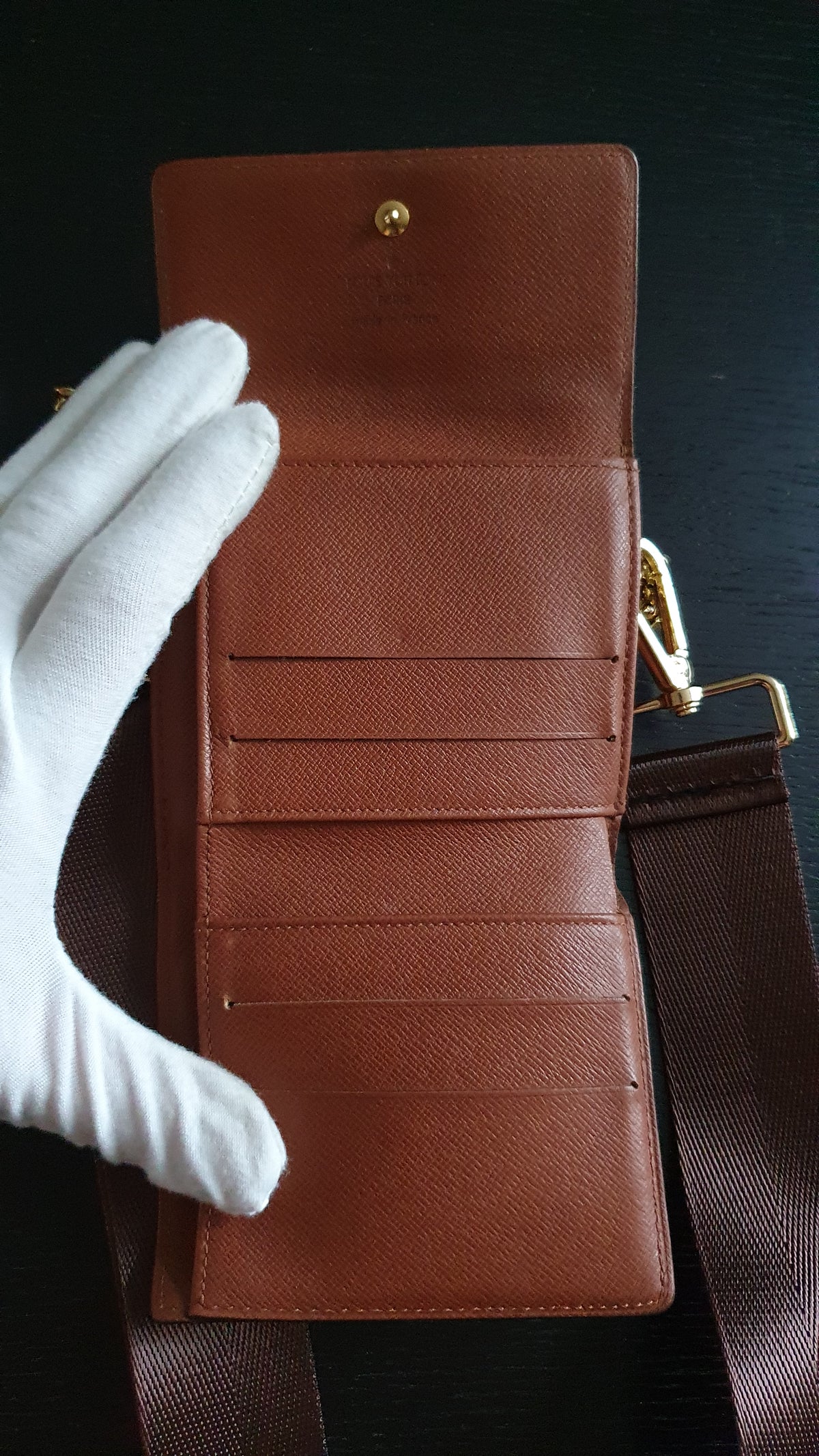 Authentic Vintage Louis Vuitton (4) Upcycle Small Wallet on Chain & Strap