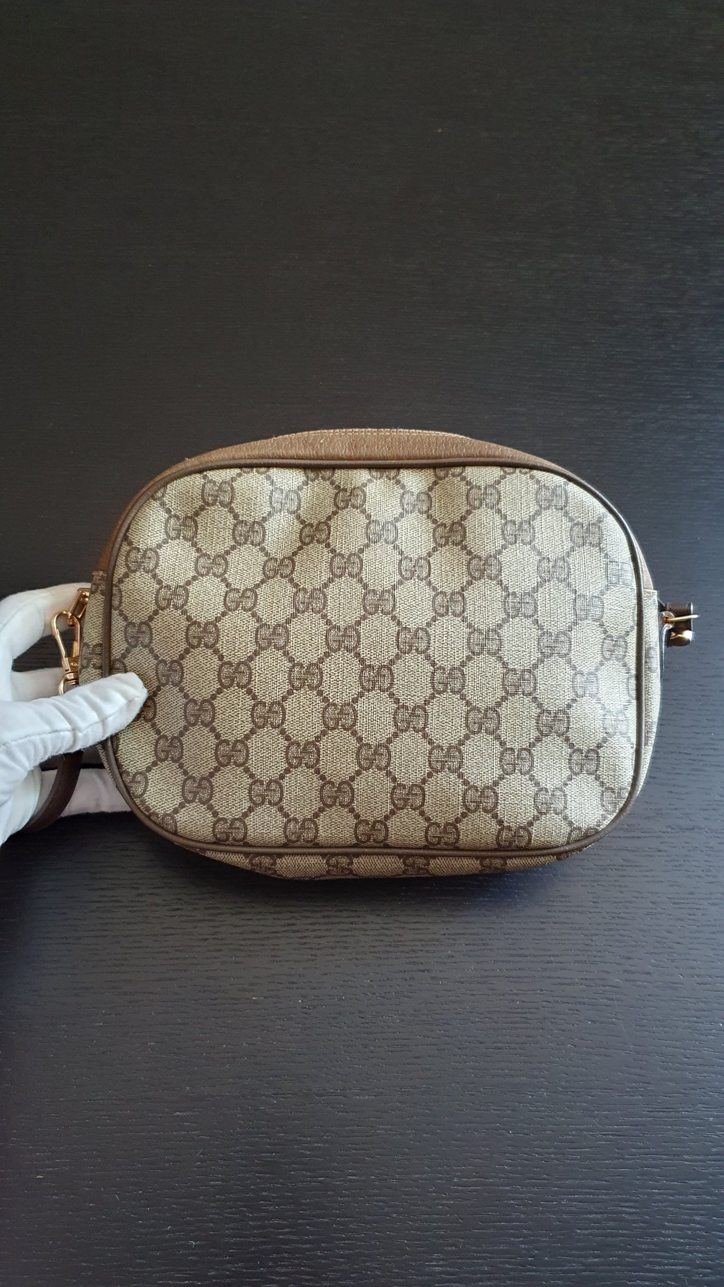 Authentic Vintage Gucci Upcycle Brown Purse with Shoulder Strap