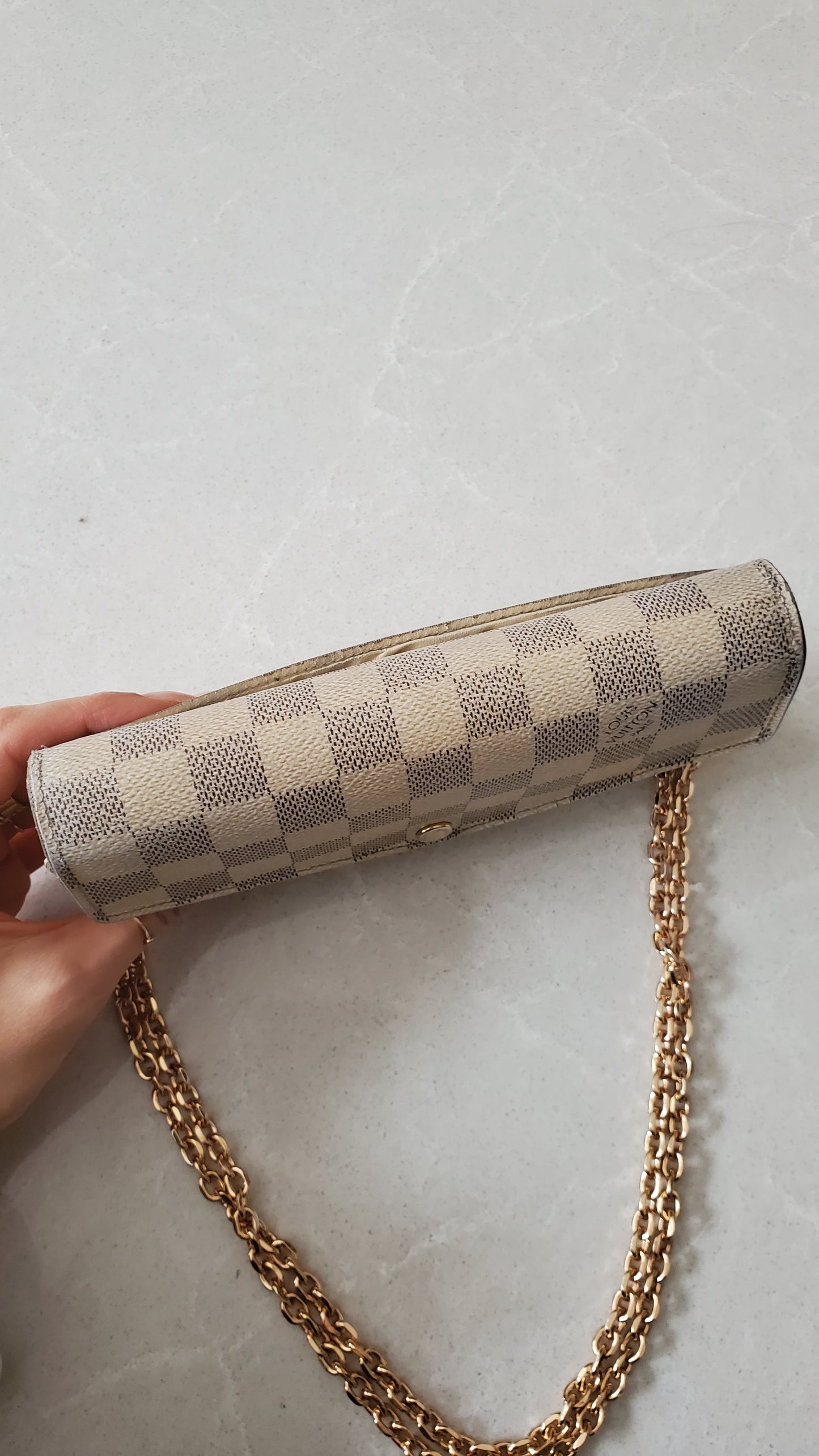Authentic Louis Vuitton Damier Upcycle Wallet on Chain