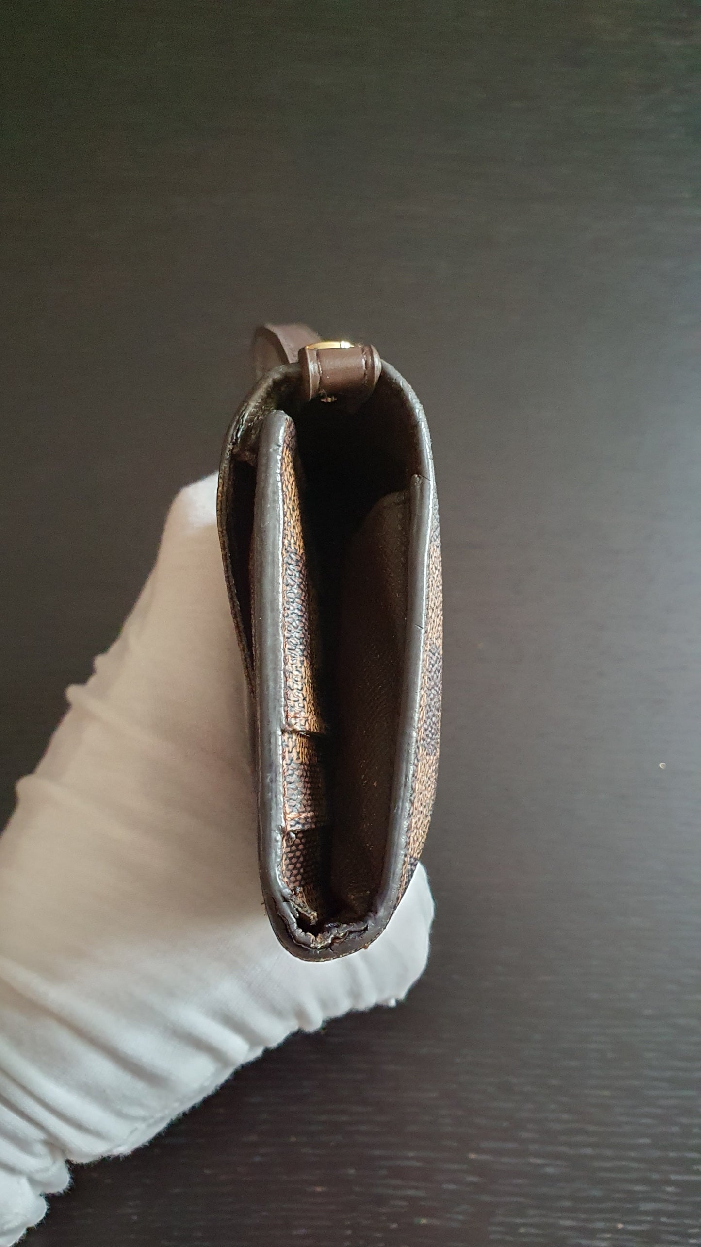 Authentic Louis Vuitton (2) Upcycle Brown Damier Wallet with Straps