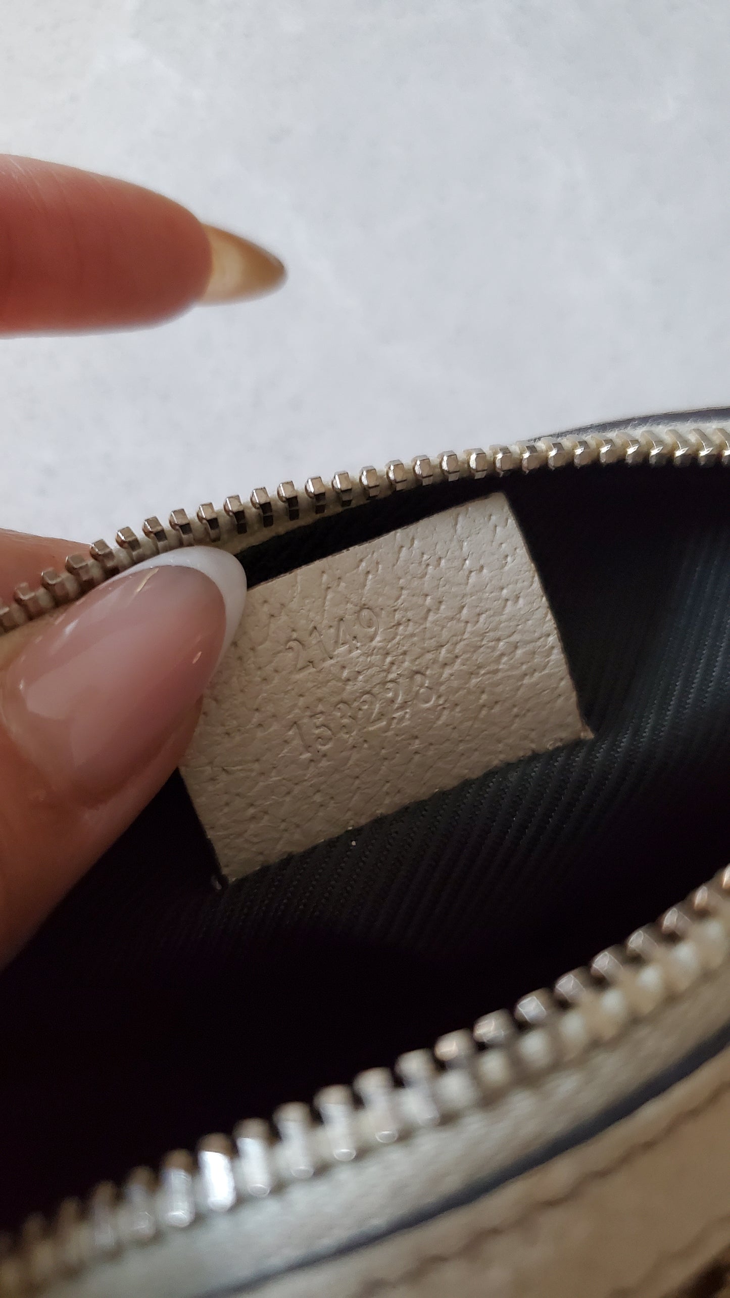 Authentic Vintage Gucci Upcycle Tan Fabric Pouch on Chain & Strap